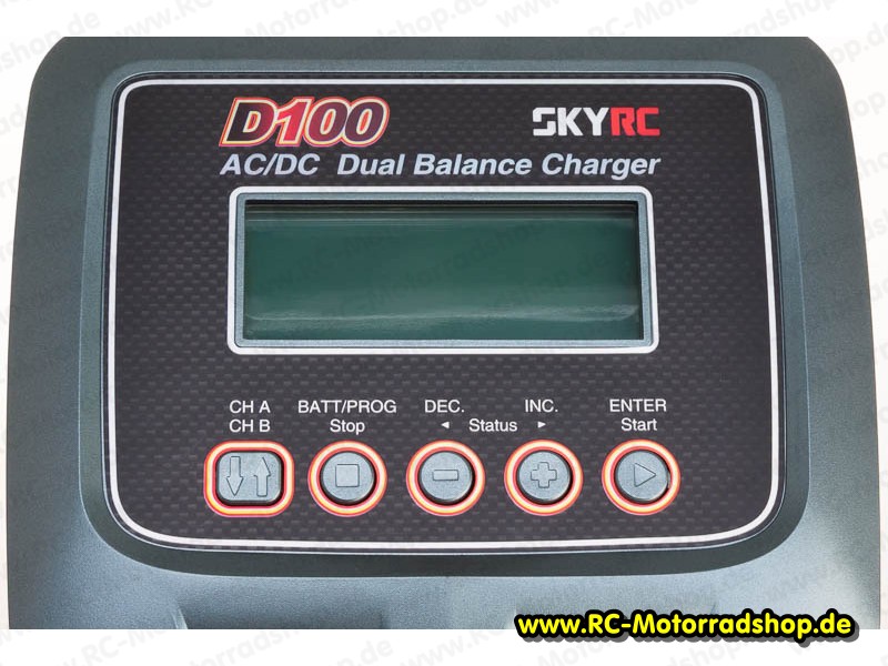 SK100089: Ladegerät SkyRC D100 DUO für LiPo / LiFe / LiIon / LiMn / NiCd / NiMH / Pb Akkus SK100089